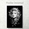 Постер - Черно-белый портрет Мэрлин Монро, 30 x 45 см, Холст на подрамнике