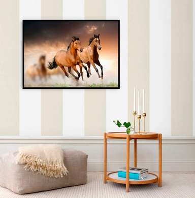 Poster, Doi cai grațioși, 45 x 30 см, Panza pe cadru