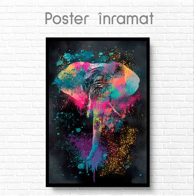 Poster, Abstract elephant, 30 x 45 см, Canvas on frame