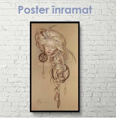 Постер - Девушка из сновидений, 30 x 90 см, Холст на подрамнике