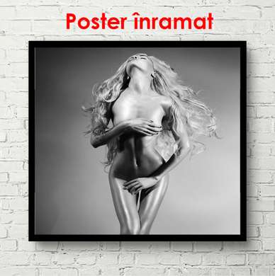 Poster - Fata cu părul blond, 100 x 100 см, Poster înrămat