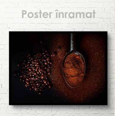 Poster - Boabele de cafea, 45 x 30 см, Panza pe cadru