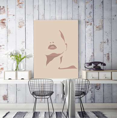 Постер - Девушка в минималистичном стиле, 30 x 45 см, Холст на подрамнике