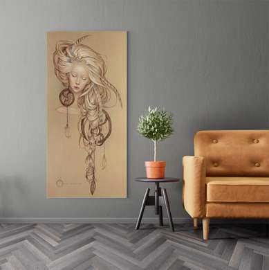 Постер - Девушка из сновидений, 30 x 90 см, Холст на подрамнике