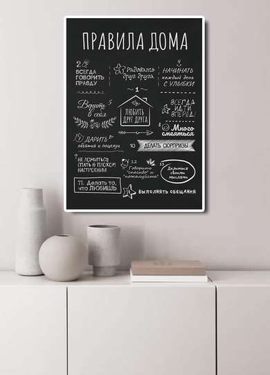 Poster - House Rules 2, 30 x 45 см, Canvas on frame, Quotes