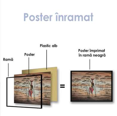 Poster - Imagine etnică a unei fete, 60 x 30 см, Panza pe cadru