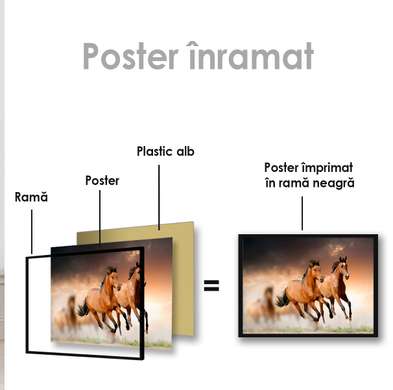 Постер, Две грациозные лошади, 45 x 30 см, Холст на подрамнике