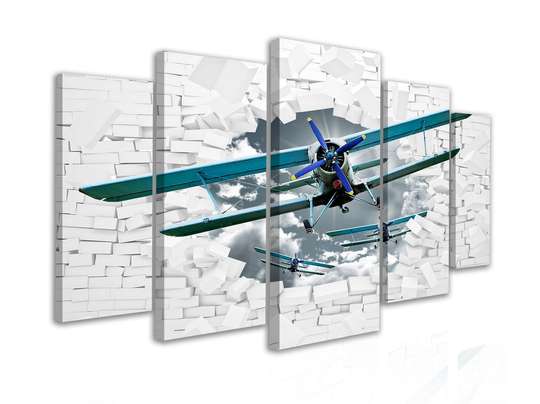 Modular picture, Blue planes, 108 х 60