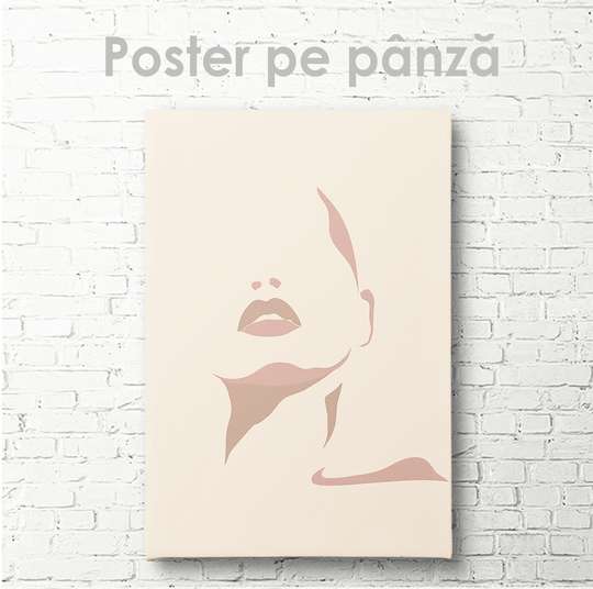 Poster - Fată în stil minimalist, 30 x 45 см, Panza pe cadru, Minimalism