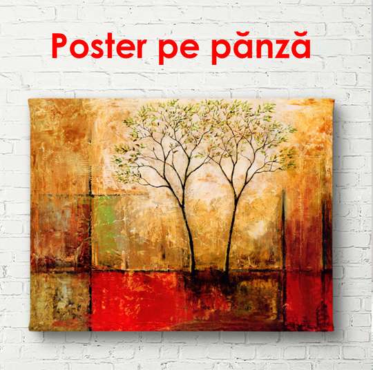 Постер - Абстрактный осенний пейзаж, 90 x 60 см, Постер в раме, Прованс
