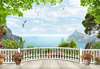 Wall Mural - Terrace with sea and mountain views