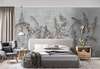 Wall Mural - Gray palm leaves