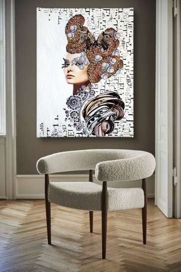 Постер - Гламурная девушка, 30 x 45 см, Холст на подрамнике