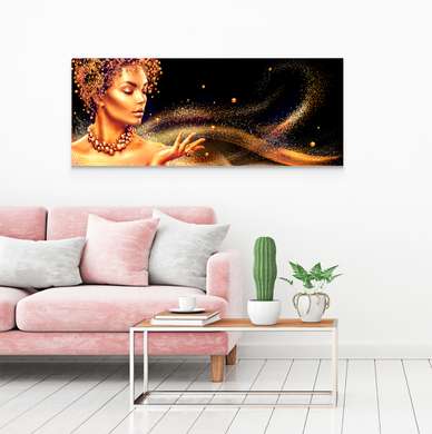 Poster - Golden Ashes, 90 x 30 см, Canvas on frame