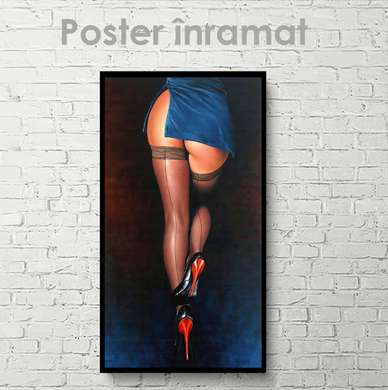 Постер - Девушка в чулках, 30 x 60 см, Холст на подрамнике