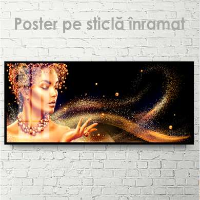 Poster - Praful auriu, 90 x 30 см, Panza pe cadru