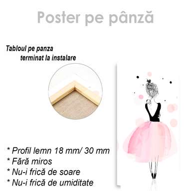 Постер - Милая балерина, 30 x 45 см, Холст на подрамнике, Для Детей