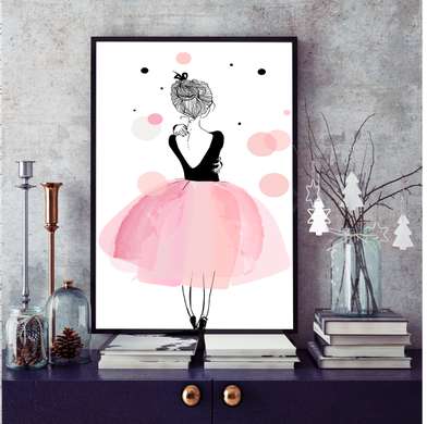 Poster - Cute ballerina, 30 x 45 см, Canvas on frame, For Kids
