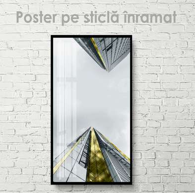 Poster - Vedere dejos spre nori, 30 x 60 см, Panza pe cadru