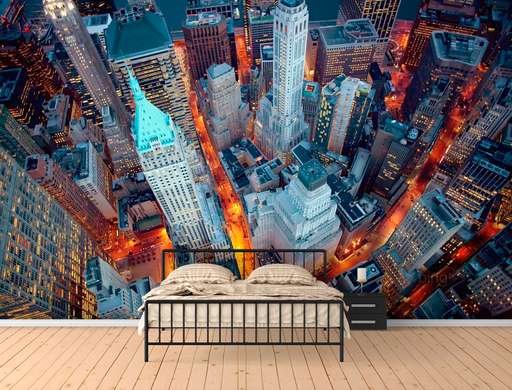 Wall Mural - Flight over the city