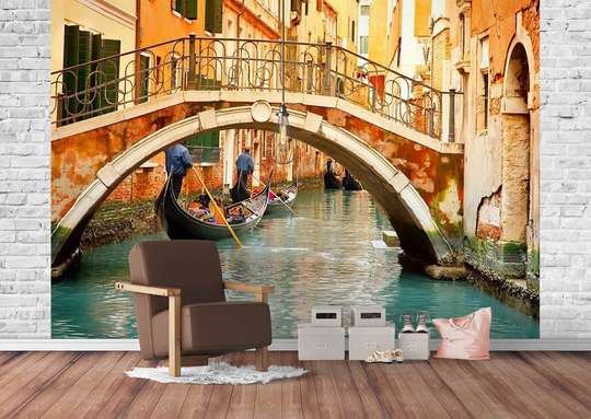 Wall Mural - Gondolas on the water