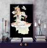 Poster - Anime girl on a black background, 30 x 45 см, Canvas on frame, For Kids