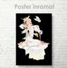 Poster - Anime girl on a black background, 30 x 45 см, Canvas on frame, For Kids