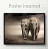 Poster, Two elephants, 45 x 30 см, Canvas on frame