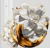 Постер - Белый цветок с жидким золотом, 40 x 40 см, Холст на подрамнике