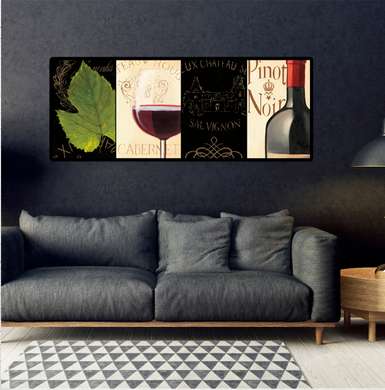 Poster - Seturi de vinuri, 90 x 45 см, Poster înrămat