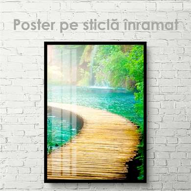 Постер - Мост над водой, 30 x 45 см, Холст на подрамнике