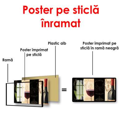 Poster - Wine sets, 90 x 45 см, Framed poster