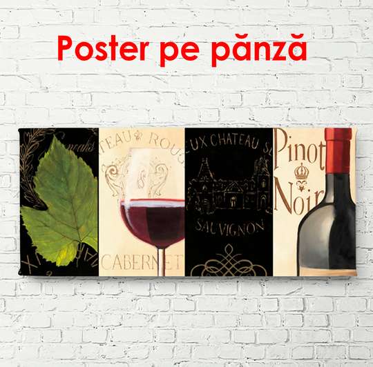 Poster, Seturi de vinuri, 90 x 45 см, Poster înrămată