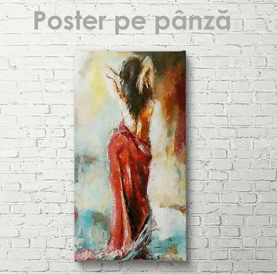 Постер - Девушка со спины, 30 x 90 см, Холст на подрамнике, Гламур