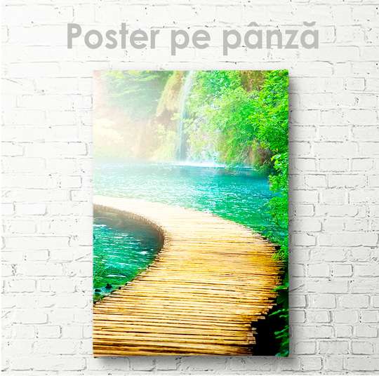 Poster - Bridge over water, 30 x 45 см, Canvas on frame, Nature