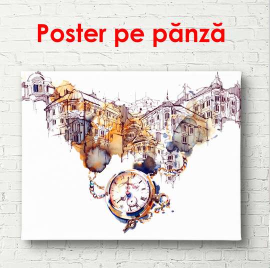 Постер - История города, 90 x 60 см, Постер в раме, Минимализм