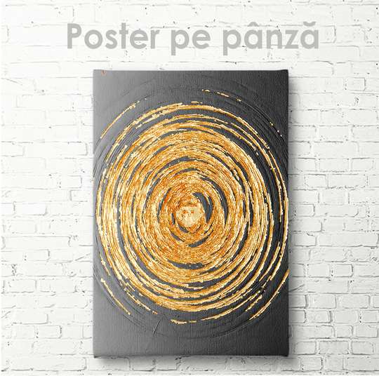 Poster - Cercuri de aur, 30 x 45 см, Panza pe cadru