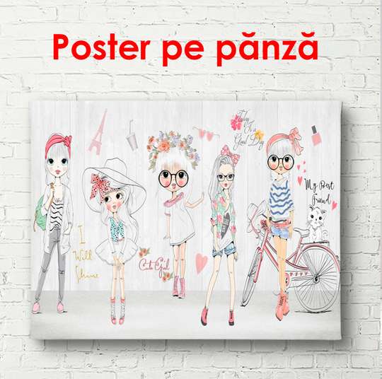 Poster - Painted dolls, 90 x 45 см, Framed poster, For Kids