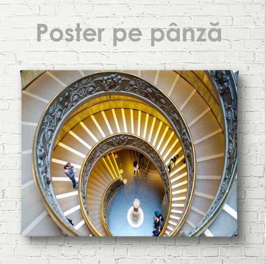 Постер - Закругленная лестница, 45 x 30 см, Холст на подрамнике