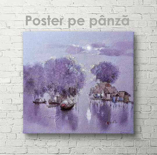 Poster - Village on the water, 40 x 40 см, Canvas on frame, Nature