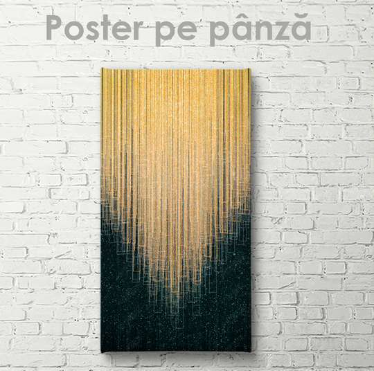 Poster - Abstracția auriu cu negru, 30 x 60 см, Panza pe cadru