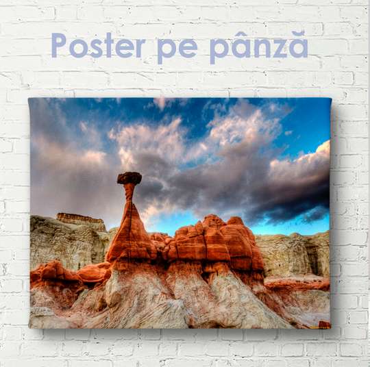 Постер - Древние скалы в пустыне, 45 x 30 см, Холст на подрамнике, Природа