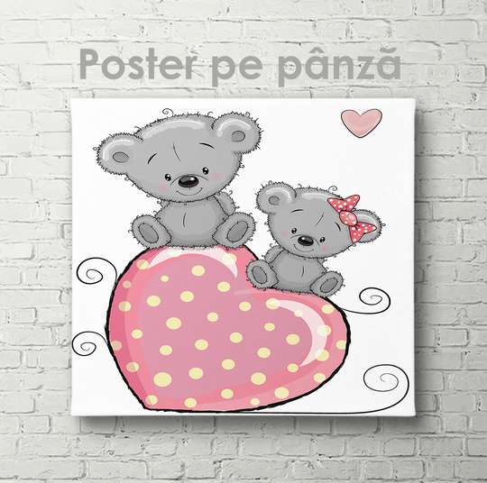 Poster - Two cute little animals, 40 x 40 см, Canvas on frame, For Kids