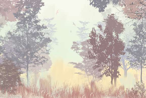 Fototapet - Pădurea în nuanțe de roz