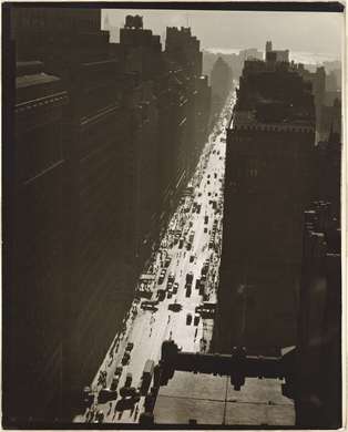 Poster - vintage image of city street, 30 x 45 см, Canvas on frame