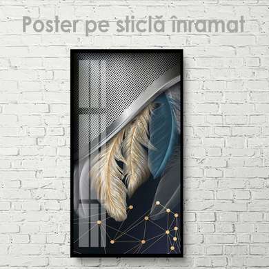 Постер - Гламурные перья, 30 x 60 см, Холст на подрамнике