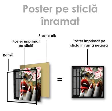 Poster - Buze seducătoare, 40 x 40 см, Panza pe cadru