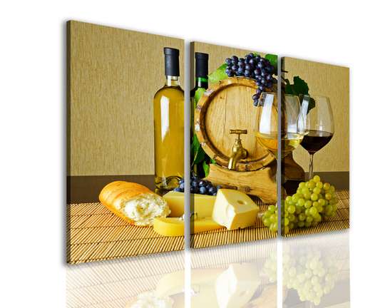 Modular picture, Wine and cheese
