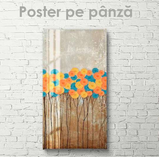 Poster, Flori abstracte, 30 x 60 см, Panza pe cadru