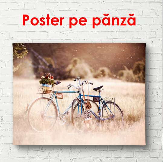 Постер - Велосипед в парке, 90 x 60 см, Постер в раме, Винтаж